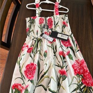 Dolce & Gabbana Girls White Romper with Pink Floral Print**read description